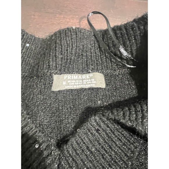 Primark Black Sequins V Neck Sweater Dress Women's Size M - Picture 3 of 16
